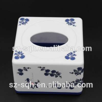 High quality color plastic table tissue box rectangular paper holder plastic tissue napkin box